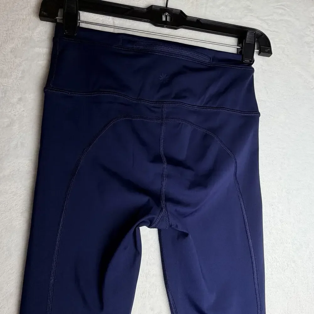 Athleta Navy Blue Accelerate 7/8 Tight Leggings XS Zero Edge Hem Activewear - Picture 6 of 9